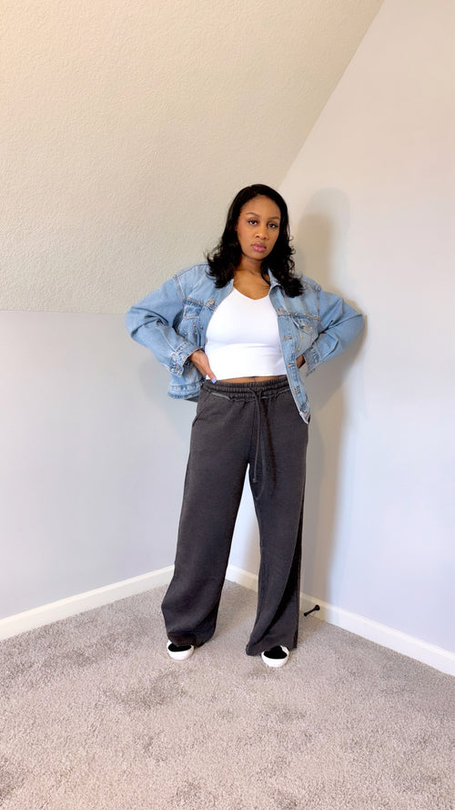 “Cozy” Acid Washed Sweatpants
